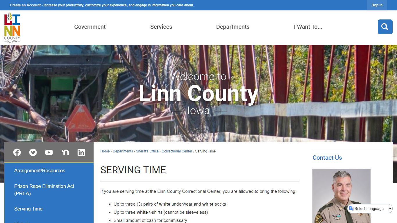 Serving Time | Linn County, IA - Official Website